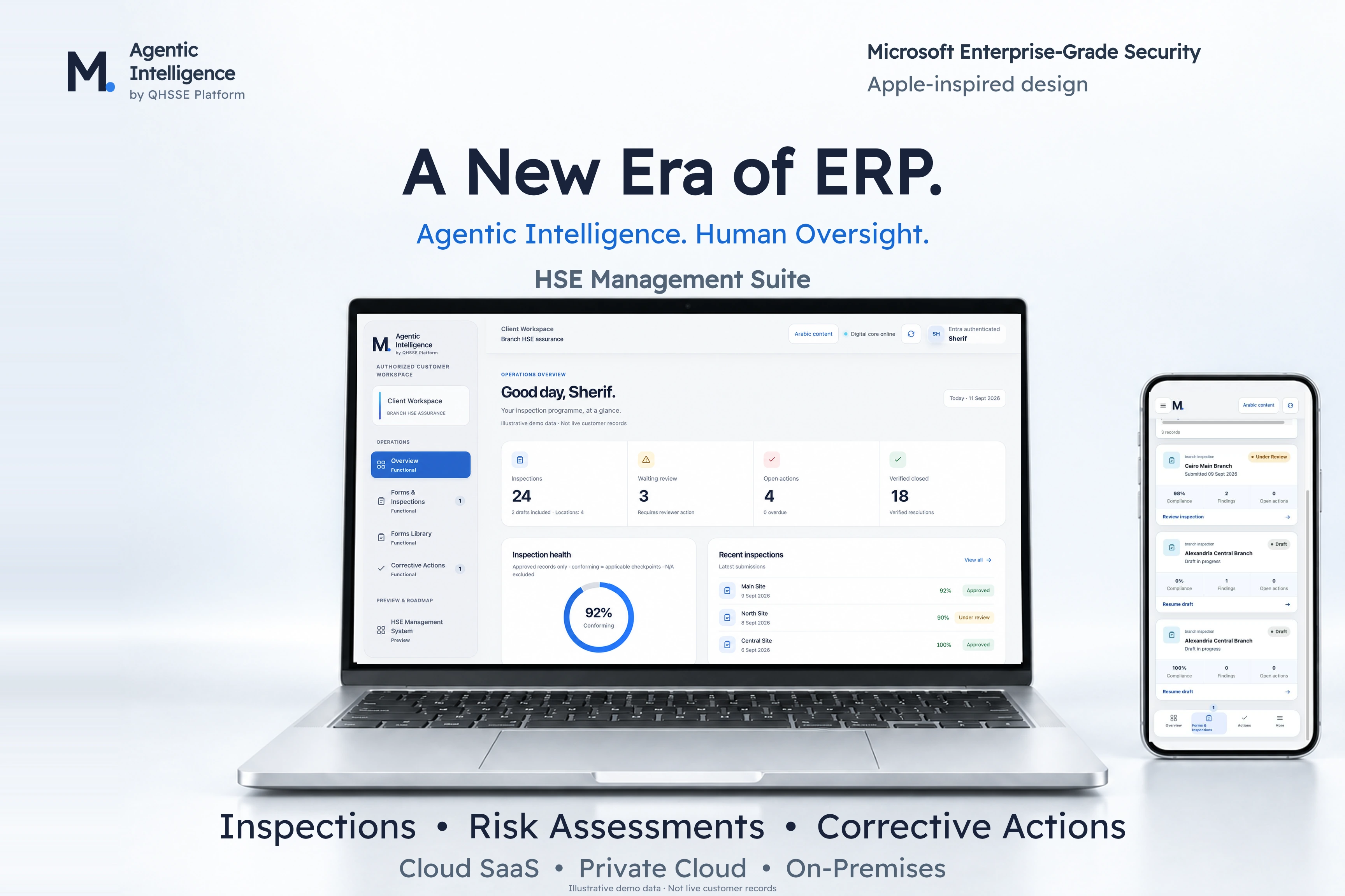 A New Era of ERP: existing brand cover with silver laptop and phone.